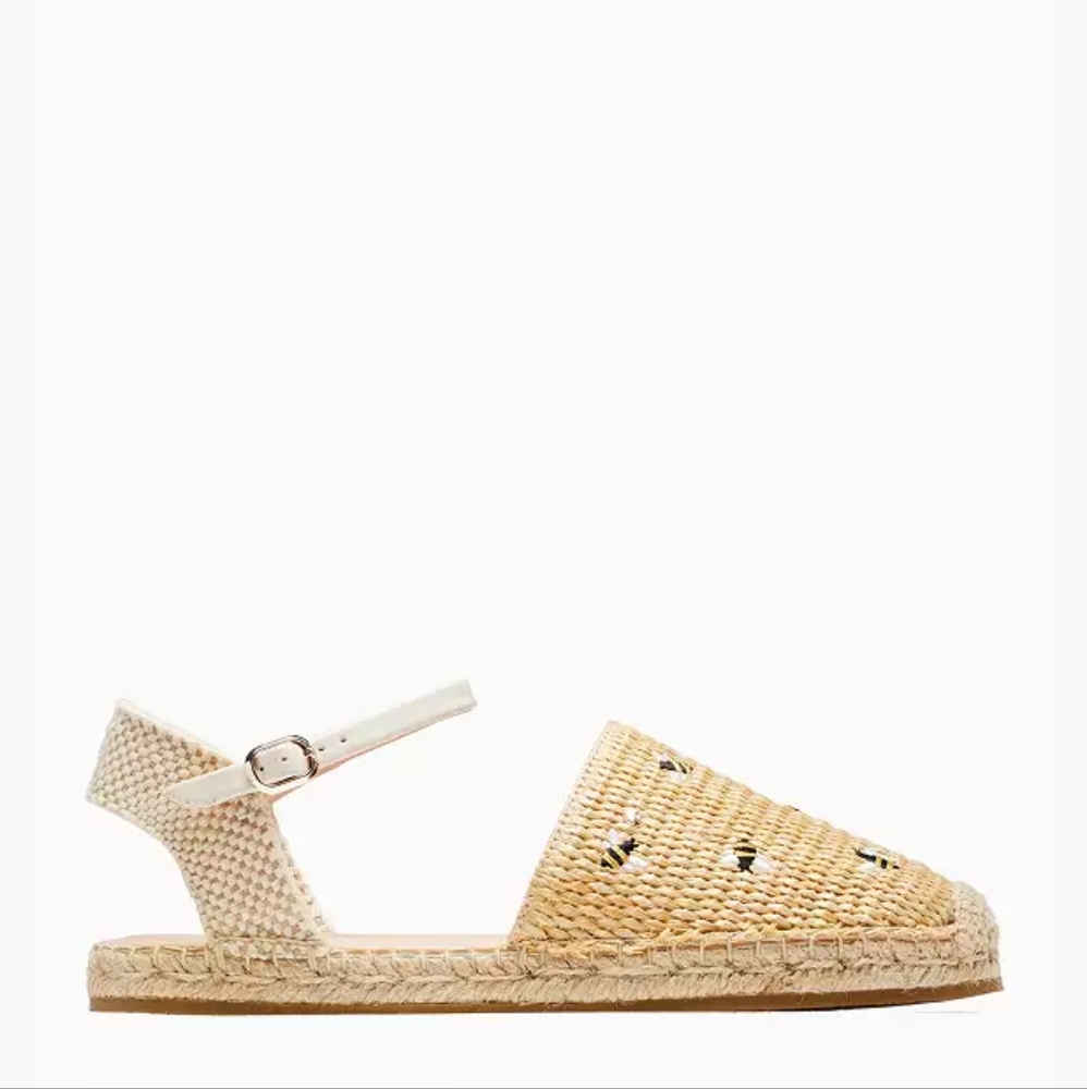 Kate Spade Bonnie Bee Straw Flats Size 8 - Picture 2 of 9